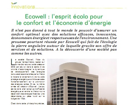 Parution Ecowell – revue Energie & Environnement