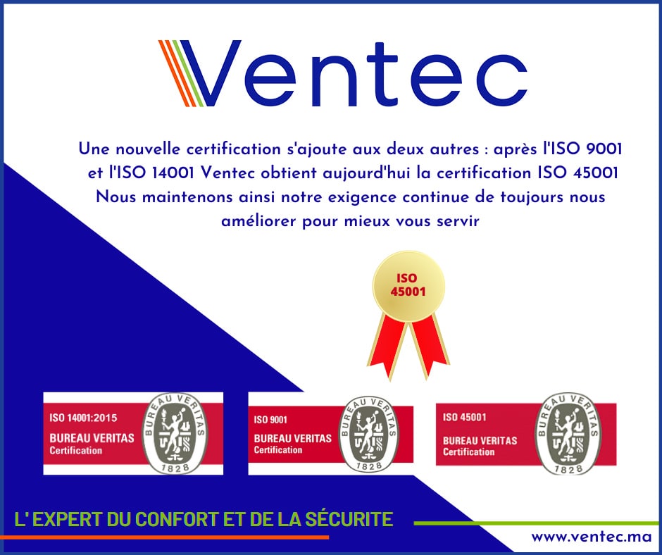 Une nouvelle certification pour Ventec